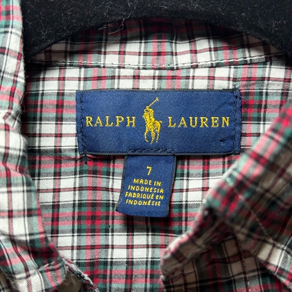 Polo Ralph Lauren Boys Size 7 Holiday Plaid Button Down Shirt - Picture 2 of 7